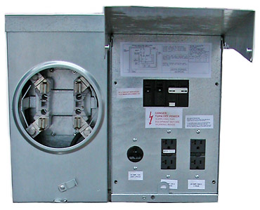 Open Metered Temporary Electrical Service Cabinet with Transformer Mounting